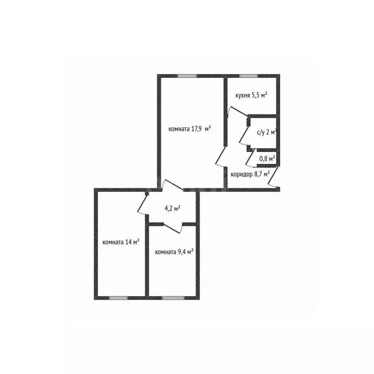 3-к кв. Адыгея, Гиагинская ст-ца ул. Международная, 33 (59.5 м) - Фото 2