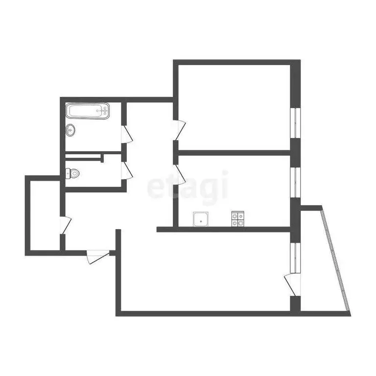 2-комнатная квартира: Воронеж, улица Антонова-Овсеенко, 1В (61.6 м) - Фото 1