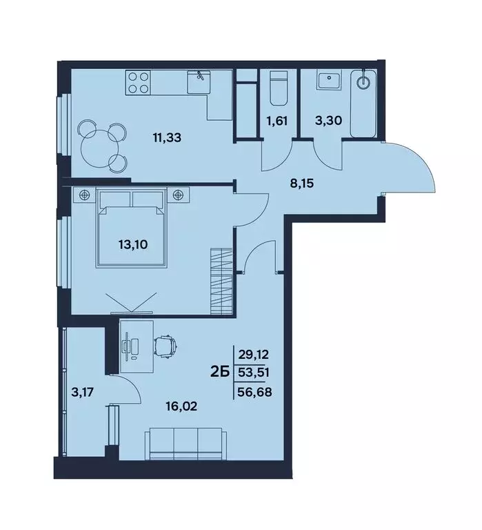 2-комнатная квартира: Пенза, Электрический проезд, 7 (56.68 м) - Фото 1