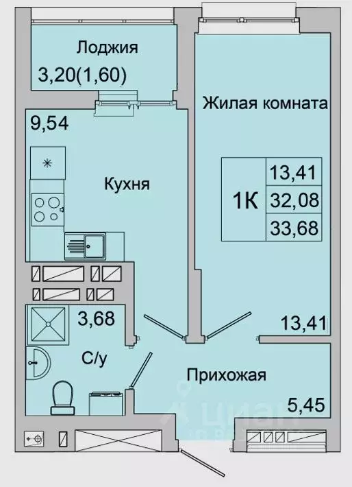 1-к кв. Ростовская область, Батайск ул. Булгакова, 11 (33.68 м) - Фото 1