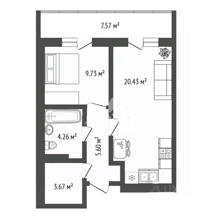 1-к кв. Новосибирская область, Новосибирск ул. Немировича-Данченко, ... - Фото 2