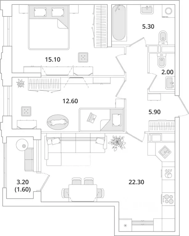 2-к кв. Санкт-Петербург Планерная ул., 99 (64.7 м) - Фото 0