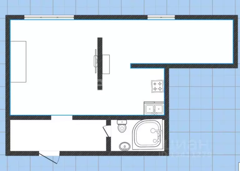 Студия Белгородская область, Белгород ул. Семейная, 29 (28.0 м) - Фото 2