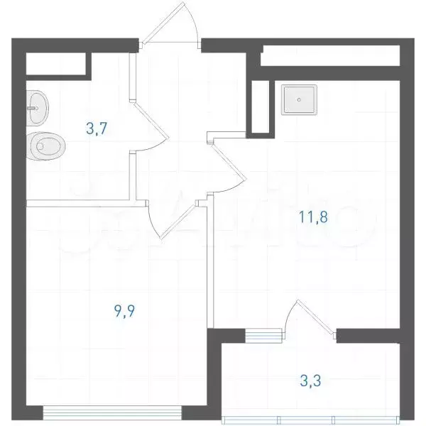 1-к. квартира, 30,8 м, 8/8 эт. - Фото 0