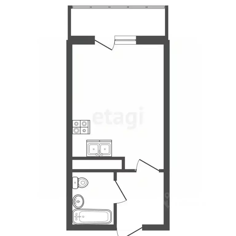 Студия Санкт-Петербург ул. Русановская, 20к3 (22.0 м) - Фото 1