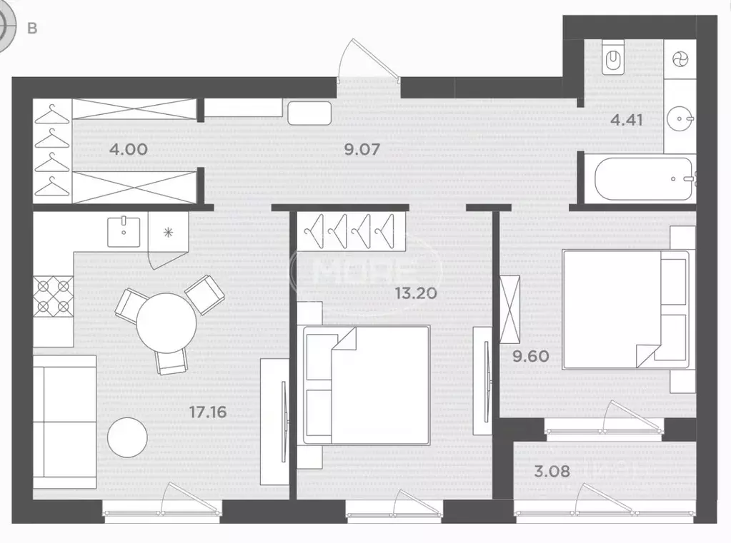 2-к кв. Калининградская область, Гурьевский муниципальный округ, пос. ... - Фото 2