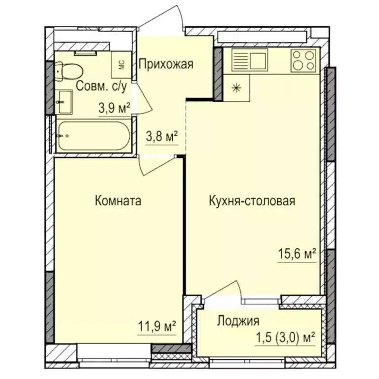 1-к кв. Удмуртия, Ижевск ул. 10 лет Октября, 75/2 (36.6 м) - Фото 1