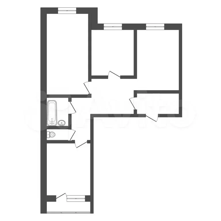 3-к. квартира, 65,6 м, 1/5 эт. - Фото 0