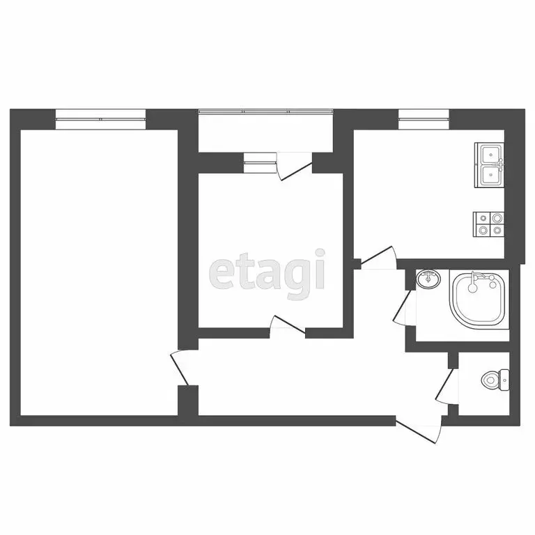 2-комнатная квартира: Тверь, улица Фрунзе, 24 (60 м) - Фото 1