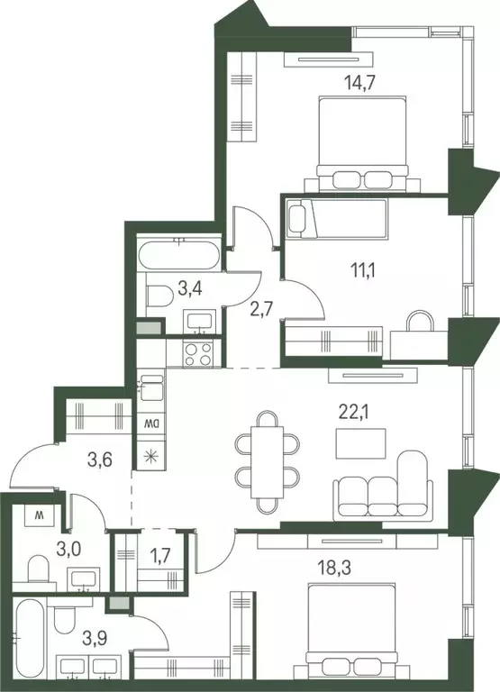 3-к кв. Москва проезд 4-й Красногорский, 3 (84.5 м) - Фото 0