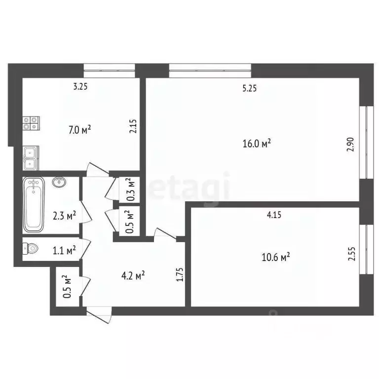 2-к кв. Забайкальский край, Нерчинск Ленская ул., 55 (42.7 м) - Фото 2