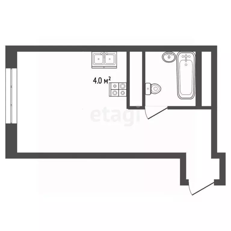 Студия Московская область, Люберцы ул. Гоголя, 3 (27.0 м) - Фото 2