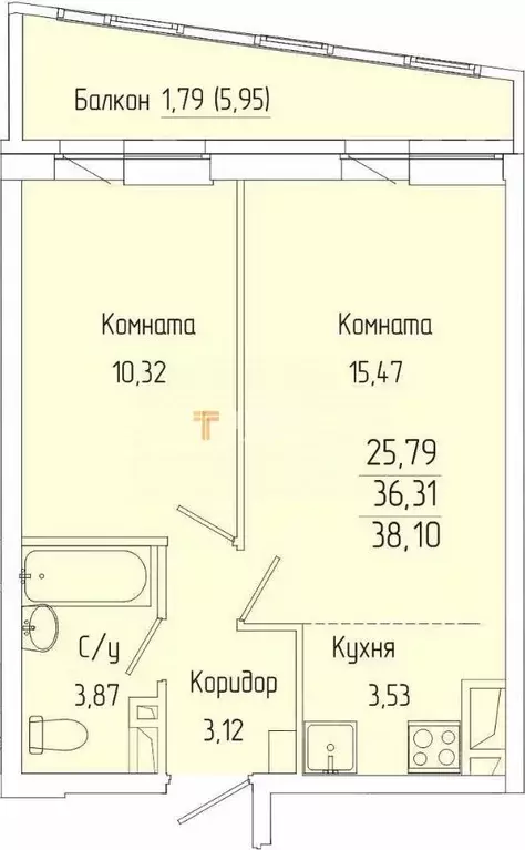 2-к кв. Пермский край, Пермь Муромская ул., 24А (36.2 м) - Фото 1
