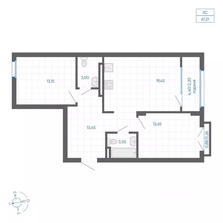 2-к кв. Челябинская область, Челябинский городской округ, пос. ... - Фото 1