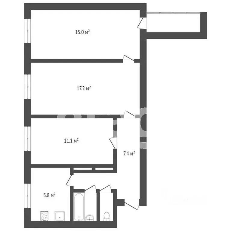 3-к кв. Ямало-Ненецкий АО, Новый Уренгой ул. Геологоразведчиков, 8А ... - Фото 2