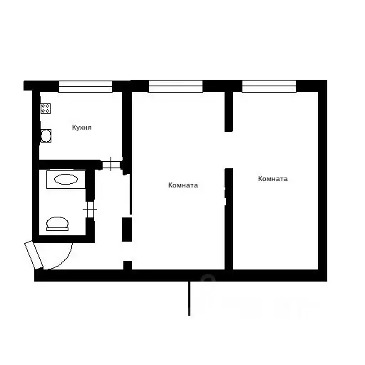 2-к кв. мурманская область, мурманск ул. сафонова, 22/33 (45.2 м) - Фото 1