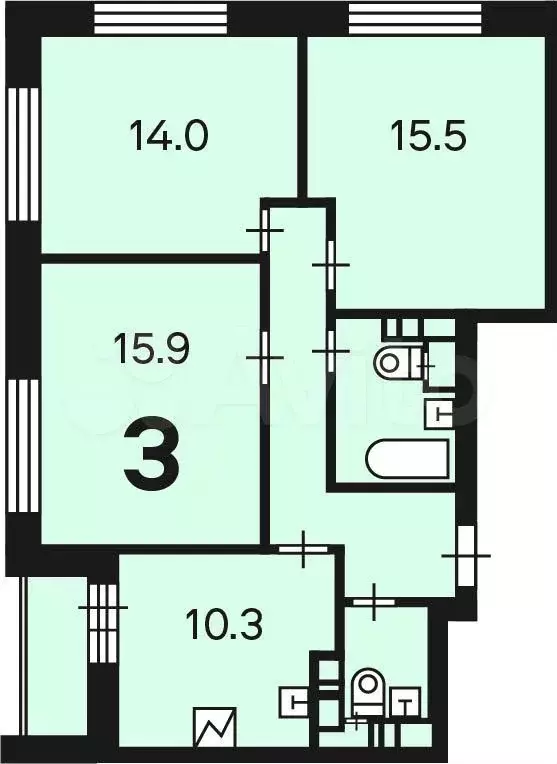 Аукцион: 3-к. квартира, 71,9 м, 15/23 эт. - Фото 0