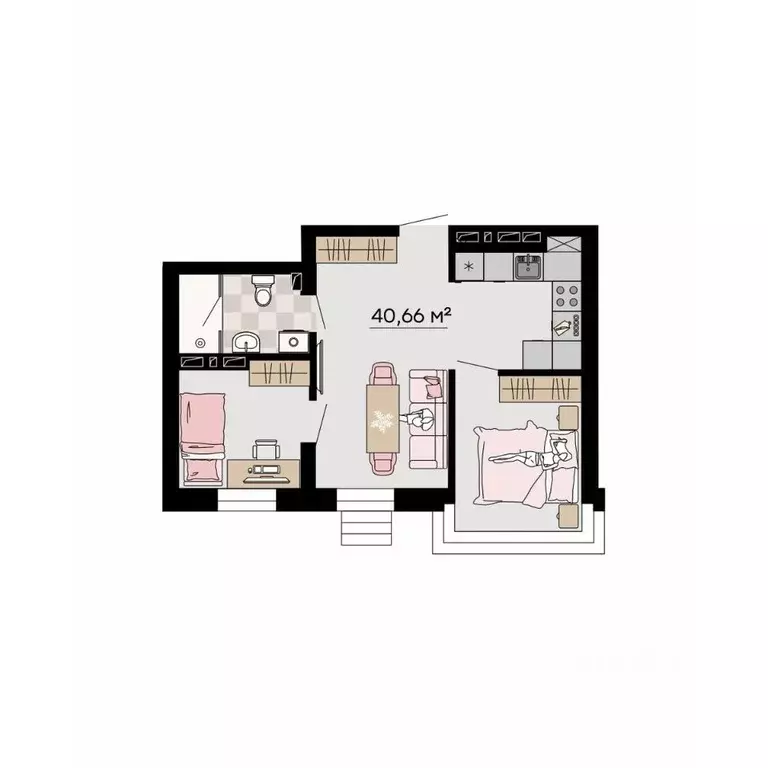 3-к кв. Приморский край, Владивосток ул. Мусоргского, 72/2 (40.66 м) - Фото 0