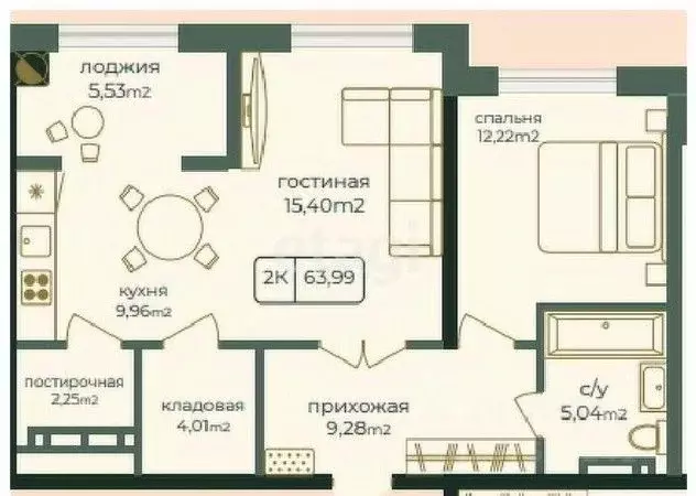 2-к кв. Дагестан, Каспийск просп. Акулиничева (63.99 м) - Фото 0