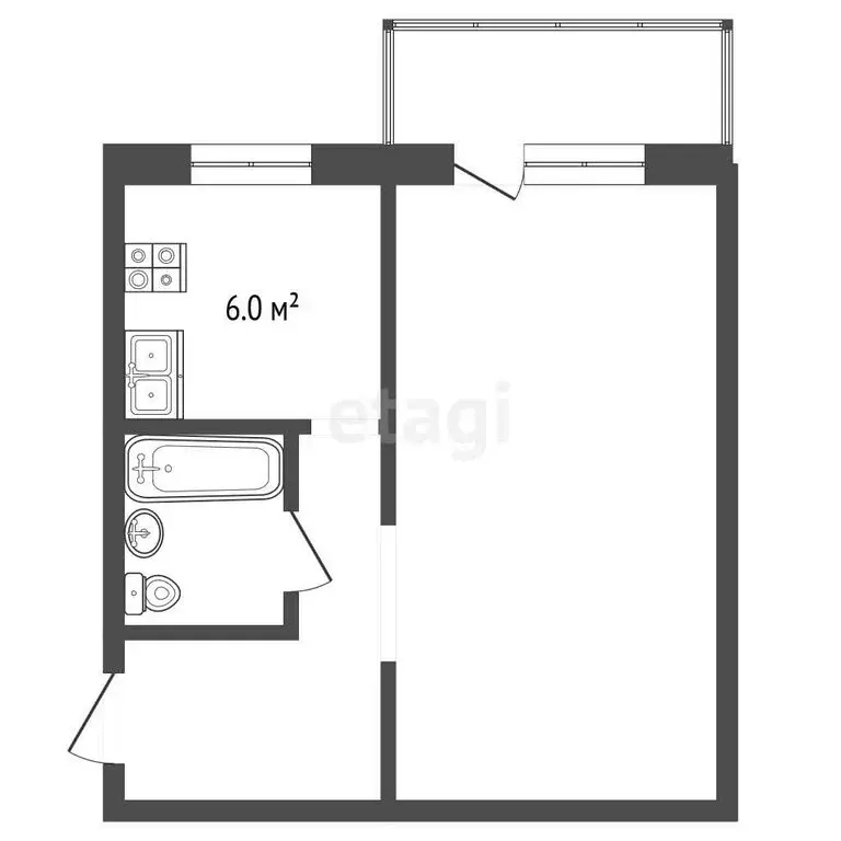 1-комнатная квартира: Первоуральск, Юбилейная улица, 9 (32.6 м) - Фото 1