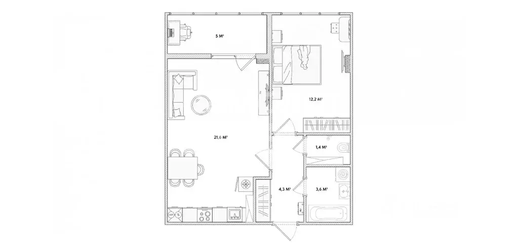 1-к кв. Орловская область, Орел Раздольная ул., 29 (43.1 м) - Фото 2