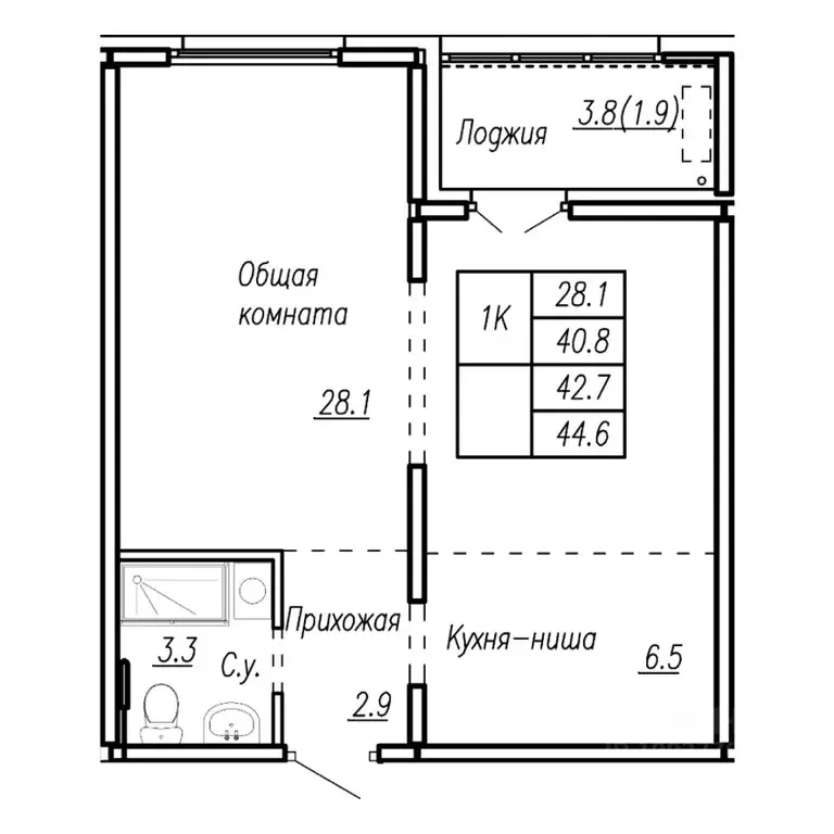 1-к кв. Алтайский край, Барнаул ул. Антона Петрова, 210Б (42.7 м) - Фото 0