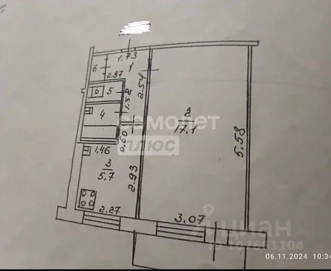1-к кв. Липецкая область, Липецк ул. Имени Мичурина, 20 (30.0 м) - Фото 2