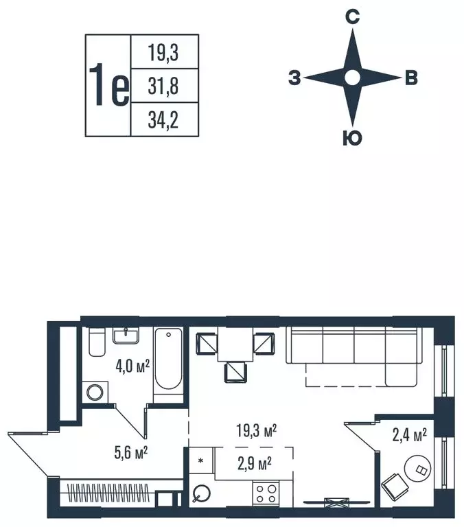 1-комнатная квартира: Владивосток, улица Тухачевского, 33к2 (34.2 м) - Фото 1