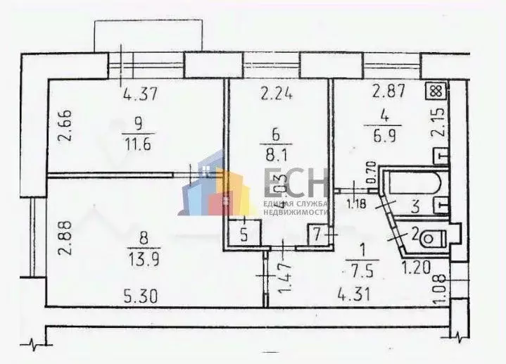3-к кв. Тульская область, Тула Гоголевская ул., 71 (51.3 м) - Фото 1