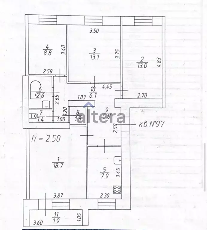 4-к кв. Татарстан, Казань Ферма-2 жилмассив, 80 (78.7 м) - Фото 1