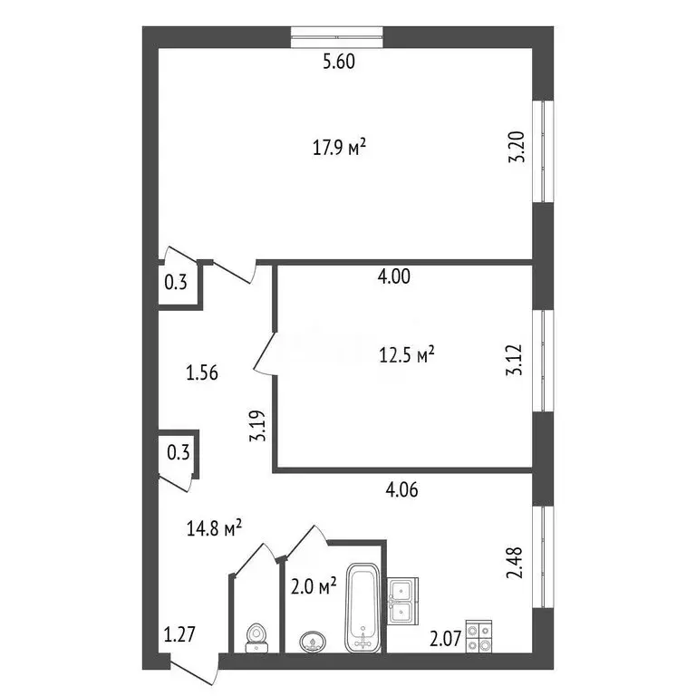 2-комнатная квартира: Санкт-Петербург, Пражская улица, 7к3 (48.8 м) - Фото 1
