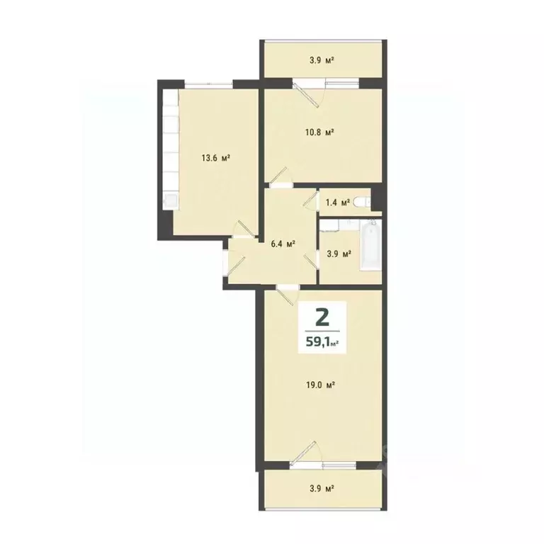 2-к кв. Омская область, Омск Заозерный мкр, ул. Сергея Тюленина, 4 ... - Фото 1