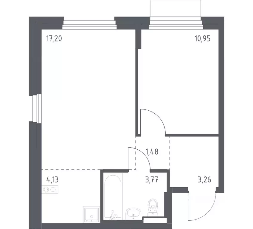 1-к кв. Москва ул. Аэростатная, 15к6 (40.3 м) - Фото 1