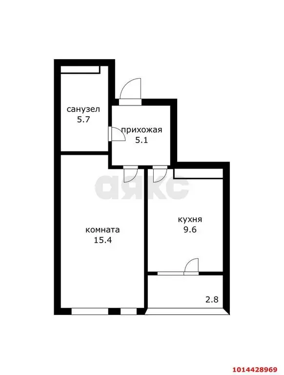 1-комнатная квартира: Краснодар, улица имени Снесарева, 10/1 (38.6 м) - Фото 1