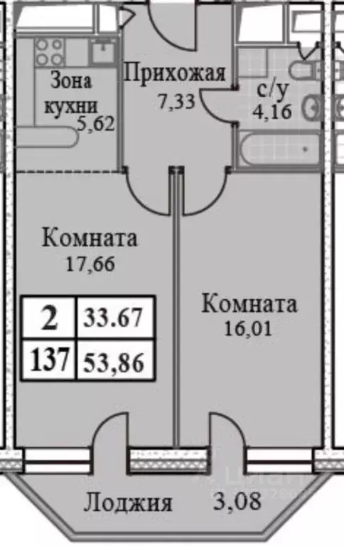 2-к кв. Москва Беломорская ул., 18Ак2 (53.9 м) - Фото 1