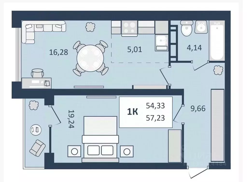 1-к кв. Ставропольский край, Кисловодск  (57.23 м) - Фото 0