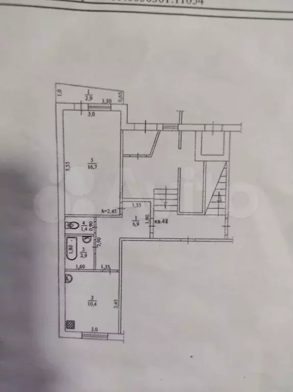 1-к. квартира, 38,3 м, 1/5 эт. - Фото 0