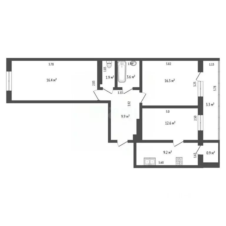 2-к кв. Татарстан, Набережные Челны ул. Аделя Кутуя, 18 (74.0 м) - Фото 2