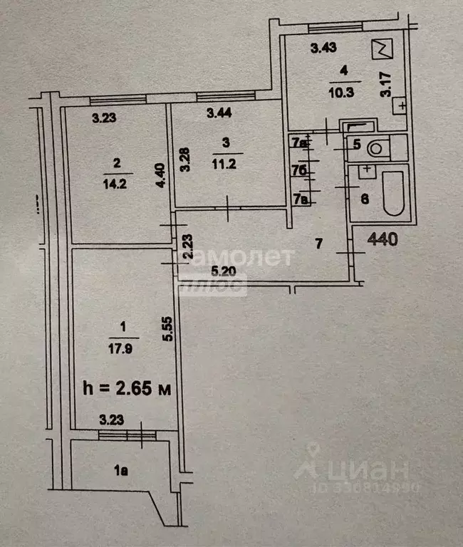 3-к кв. Москва Бирюлевская ул., 47К1 (72.6 м) - Фото 0