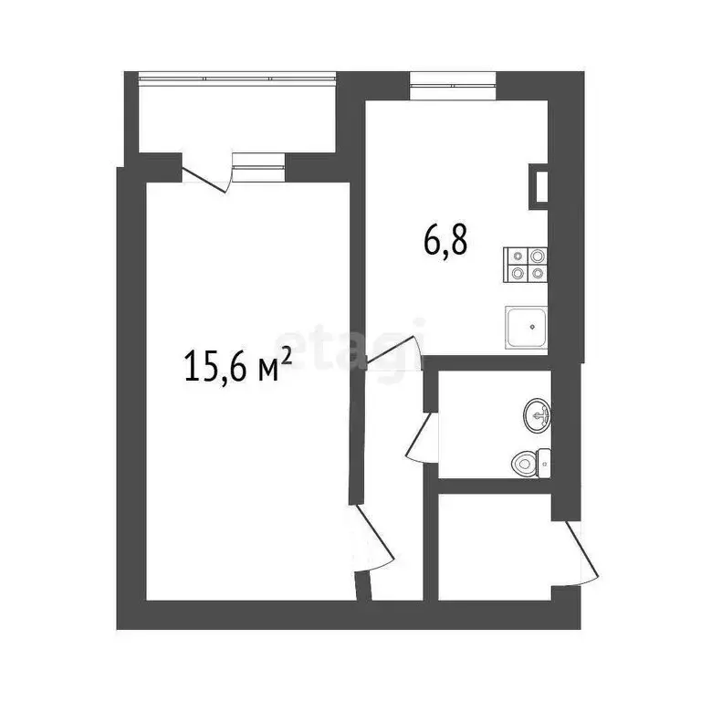 1-комнатная квартира: Ульяновск, улица Радищева, 179 (29.5 м) - Фото 1