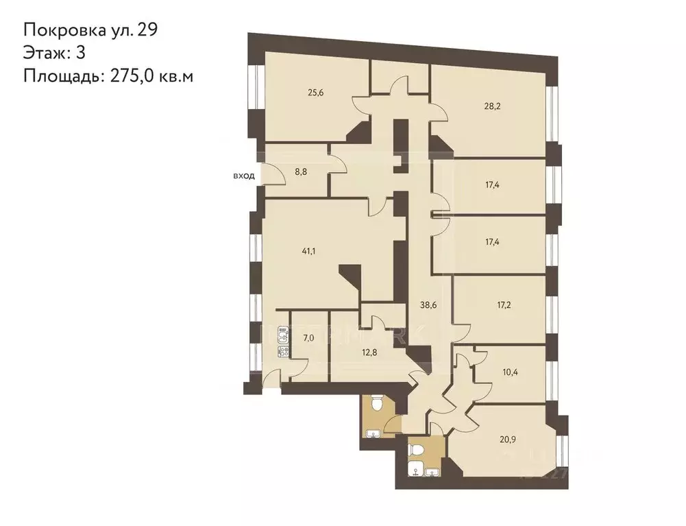6-к кв. Москва ул. Покровка, 27С1 (275.0 м) - Фото 2