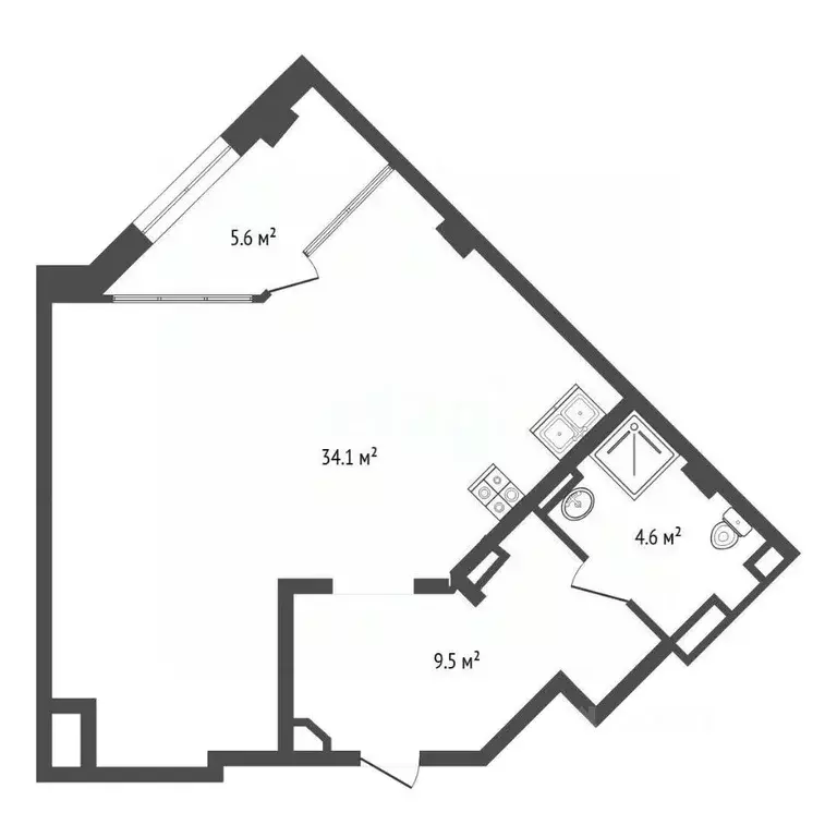1-к кв. Тюменская область, Тюмень ул. Чернышевского, 2Бк11 (54.3 м) - Фото 1