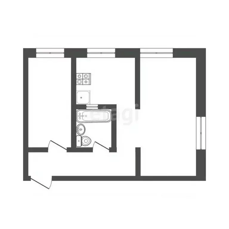 2-к кв. Бурятия, Улан-Удэ ул. Ербанова, 20 (45.0 м) - Фото 1