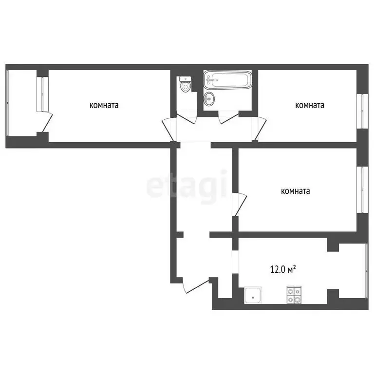 3-комнатная квартира: Усинск, Парковая улица, 20 (72.5 м) - Фото 1