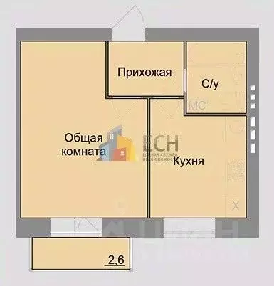 1-к кв. Тульская область, Тула городской округ, д. Харино ул. ... - Фото 2