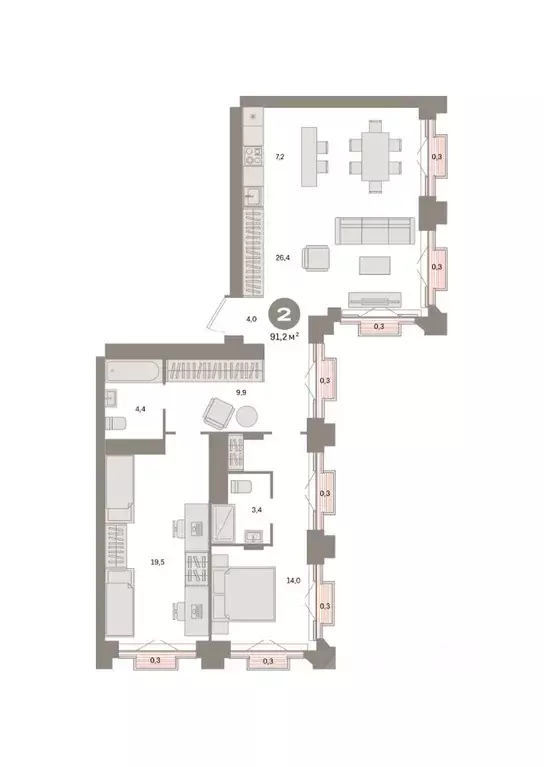 2-к кв. Москва Тагильская ул., 6/5 (91.2 м) - Фото 0