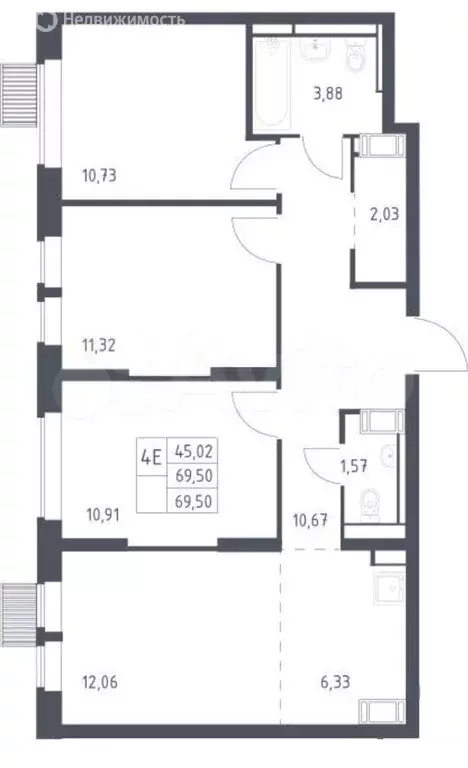 4-комнатная квартира: посёлок городского типа Путилково, Просторная ... - Фото 1