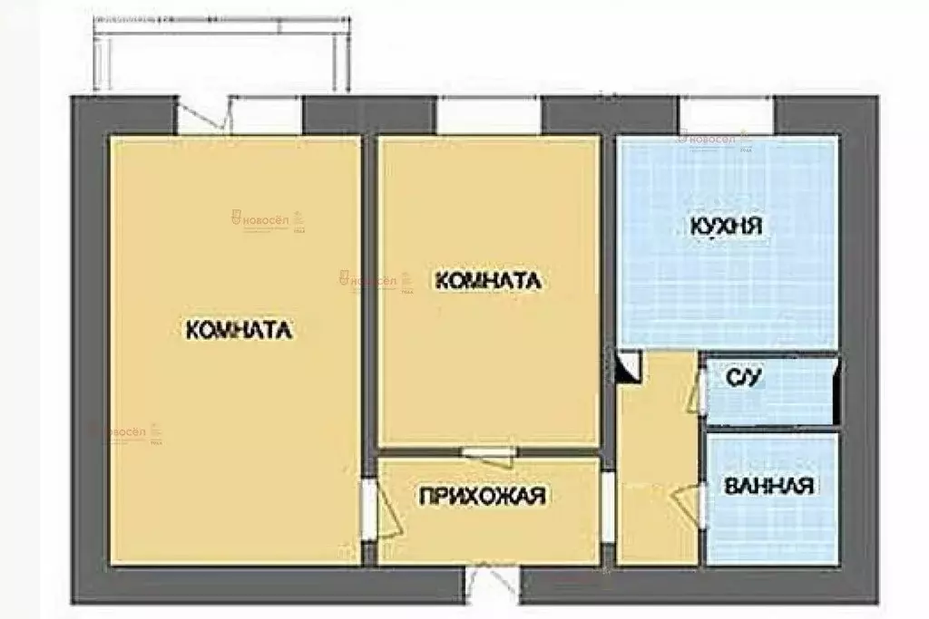 2-комнатная квартира: Екатеринбург, проспект Космонавтов, 94 (43 м) - Фото 0