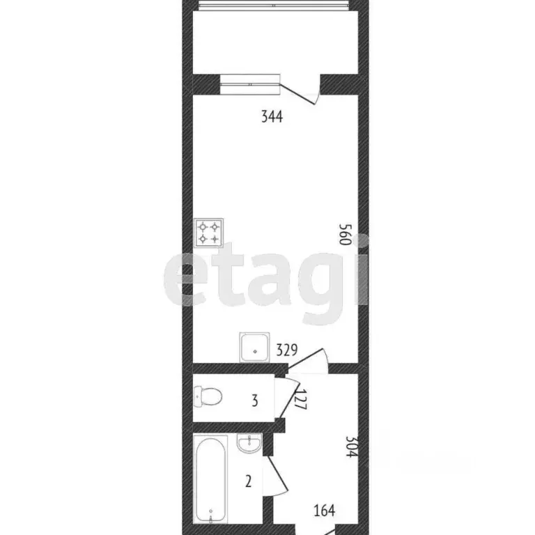 Студия Санкт-Петербург ул. Пестеля, 5 (8.0 м) - Фото 1