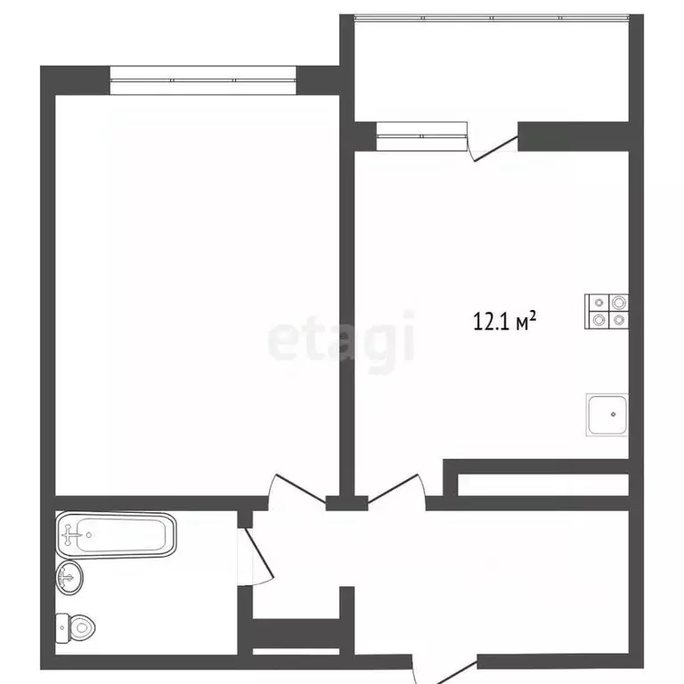1-к кв. Тюменская область, Тюмень ул. Николая Зелинского, 19 (36.7 м) - Фото 2